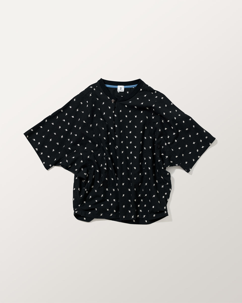 ANAYI モクロディ 刺繍 ソデフリル プルオーバー 38 黒 ANAYI モクロディ 刺繍 ソデフリル プルオーバー 38 黒