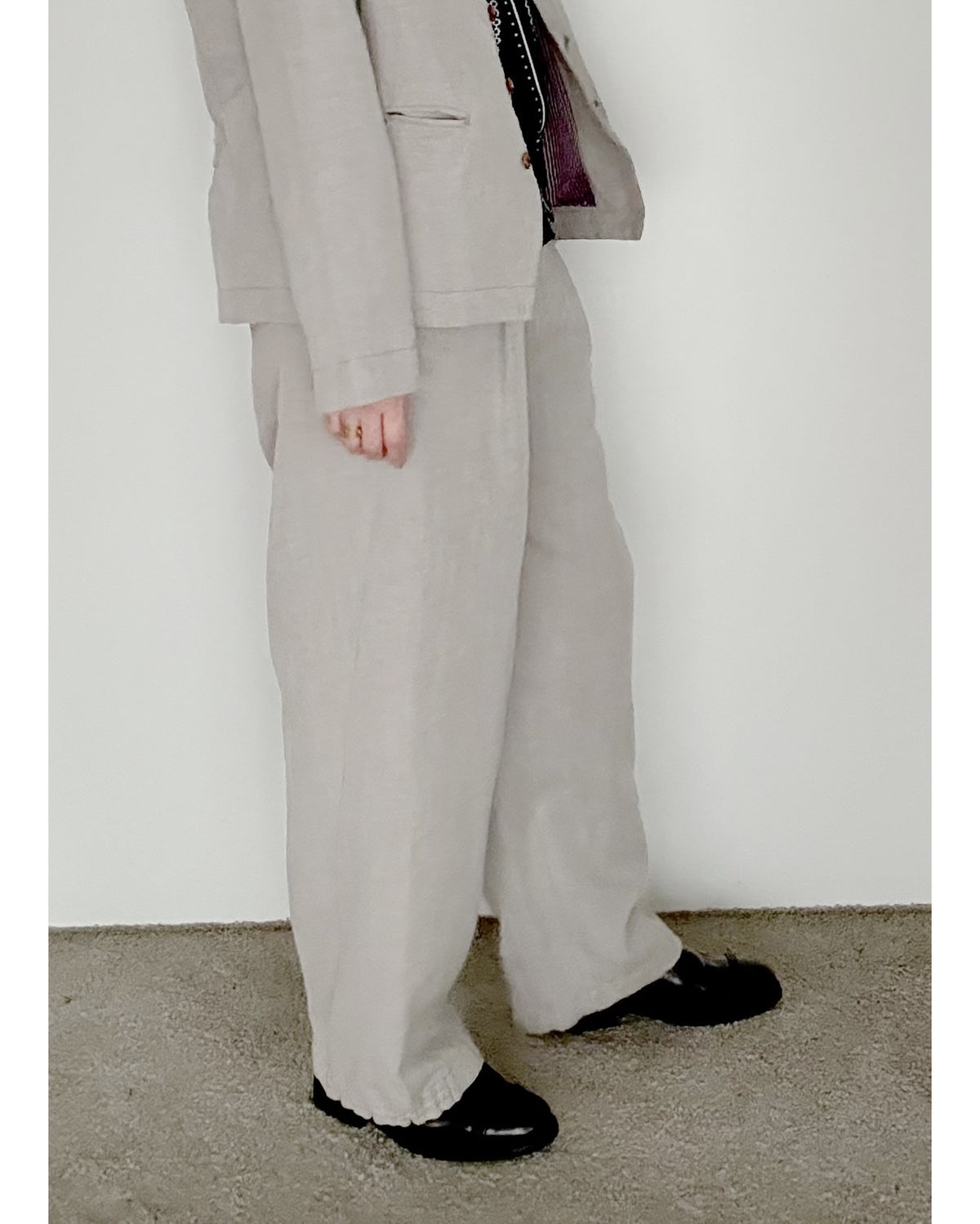 ウールリネンドロストリングパンツ