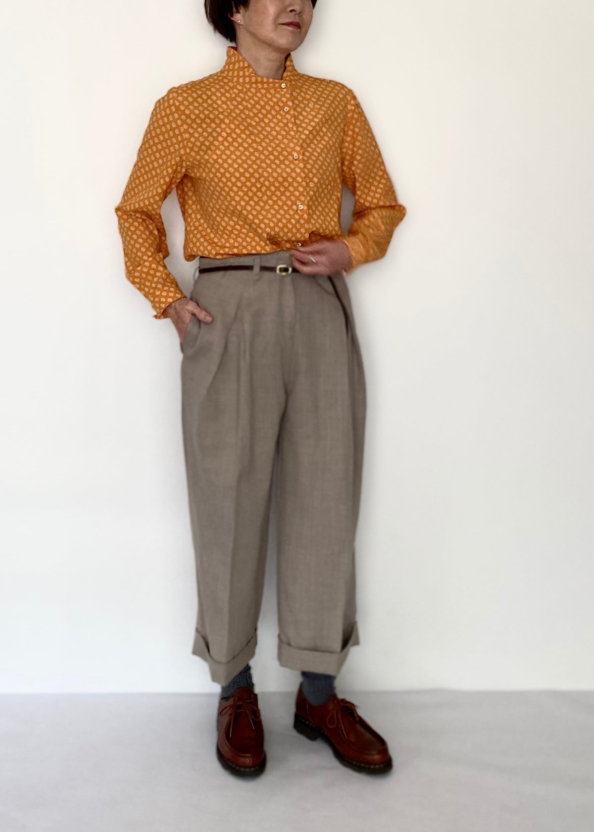 セミワイドマニッシュパンツ